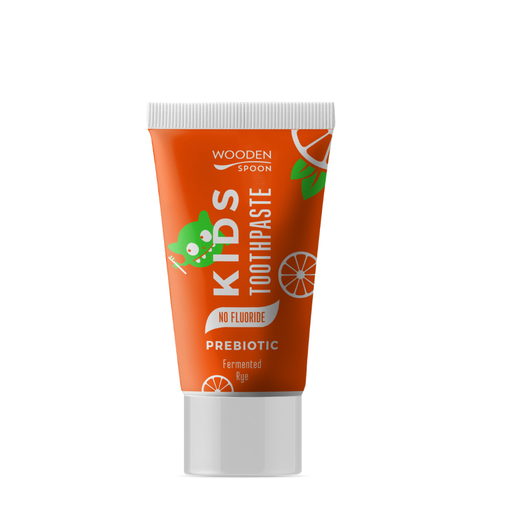 Sugarcane-tube-26 ДЕТСКА ПАСТА ЗА ЗЪБИ WOODEN SPOON С ПРЕБИОТИК без Флуорид вкус портокал 50ml. - Image 1