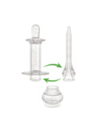 Сет Haakaa спринцовка , иновативна многократна силиконова пипета  със странично разтичане за хранене , течности , лекарства. + кутия и четка за миене - Image 3