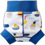 Бански за бебе , бебешки бански за плуване с 50+UV SplashAbout Happy Nappy Англия неопрен Лодки - Image 3
