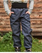 Детски софтшел панталон  (есен/зима) цвят антрацит , ветро- и водоустойчив 10 000мм 110