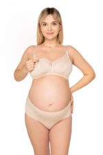 Памучен сутиен за бременни и кърмачки Mamalogia by Сгушени Allday бежов , без банели - Image 2