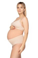 Памучен сутиен за бременни и кърмачки Mamalogia by Сгушени Allday бежов , без банели - Image 3