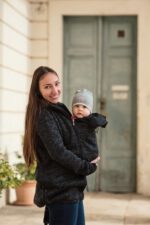 Суитшърт за бебеносене 2в1 с предпазна яка унисекс графит последни - Image 2