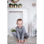 р86-92 Детски сет термобельо клин и поло от 100%сертифицирана мерино вълна размер 86-92 (12-24м.) сиво - Image 2