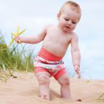 Бански за бебе , бебешки бански за плуване с 50+UV SplashAbout Happy Nappy Англия неопрен  Бухал И Коте