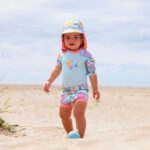 2в1 Бански за бебе , цял костюм за плуване с 50+UV  Splash About Англия размер 6-14м. последен