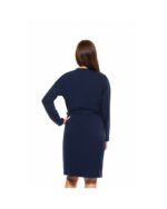 Памучен халат за бременни / кърмачки тъмносин Nina - Image 3