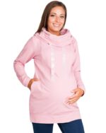 Дълъг суитшърт за бременни и кърмачки пудра