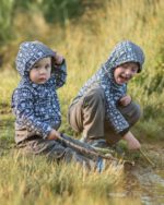 Детски Softshell гащеризон космонавт с качулка, сиво с панди - Image 7