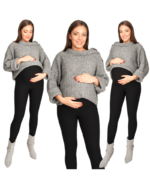 Зимен клин за бременни с платка за корема черен - Image 2