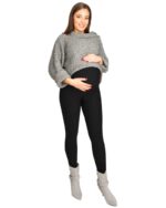 Зимен клин за бременни с платка за корема черен