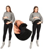 Зимен клин за бременни с платка за корема черен - Image 4