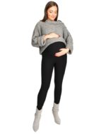 Зимен клин за бременни с платка за корема черен - Image 5