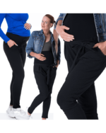 Спортен панталон за бременни с висока платка за корема и коланче ЧЕРЕН последни S и M - Image 2