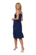 Нощница за бременни и кърмачки с презрамки тъмносиня 100%памук - Image 5