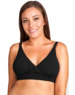 Мек памучен сутиен за бременни и кърмачки DUO , с вадеща се подплънка , без банели ЧЕРЕН - Image 2