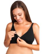 Мек памучен сутиен за бременни и кърмачки DUO , с вадеща се подплънка , без банели ЧЕРЕН - Image 3