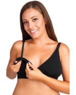 Мек памучен сутиен за бременни и кърмачки DUO , с вадеща се подплънка , без банели ЧЕРЕН - Image 4