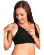 Мек памучен сутиен за бременни и кърмачки DUO , с вадеща се подплънка , без банели ЧЕРЕН - Image 5