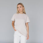 Тениска за бременни и кърмачки бежова , oversize свободна кройка - Image 2