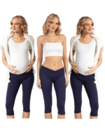 3/4 Клин за бременни с ниска талия и ластик под корема тъмносин