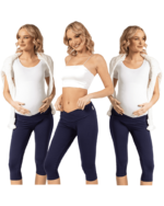 3/4 Клин за бременни с ниска талия и ластик под корема тъмносин - Image 5