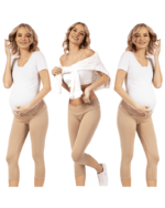 3/4 Клин за бременни с ниска талия и ластик под корема  бежов