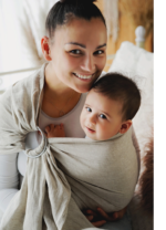 Слинг с халки  Little Frog  размер М (2,1m)  100% ЛЕН Sand - Image 2