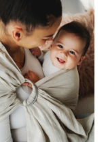 Слинг с халки  Little Frog  размер М (2,1m)  100% ЛЕН Sand