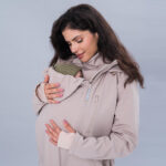 Ватирано 4в1 софтшел яке за бременни и бебеносене Love and Carry цвят крем - Image 9
