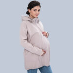 Ватирано 4в1 софтшел яке за бременни и бебеносене Love and Carry цвят крем - Image 6