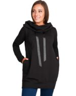 Дълъг суитшърт за бременни и кърмачки черен L/XL - Image 3