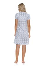 Нощница за бременни и кърмачки  100%памук ,СИНИ цветчета последна XL - Image 3