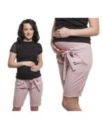 Бермуди за бременни с висока платка за корема и коланче Розови или Тъмносини - Image 4