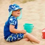 Бебешка шапка с 50+ UV защита Splash About Англия , легионерска шапка размер 1-3г. Балони