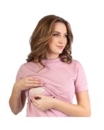 Тениска за бременни и кърмачки  , памучна с декорация , пудра - Image 4