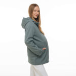Ватирано 3в1 софтшел яке за бременни и бебеносене Love and Carry тъмна мента - Image 4