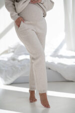 Дебел ватиран спортен панталон, анцуг за бременни с платка за корема late - Image 3