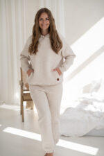 Дебел ватиран спортен панталон, анцуг за бременни с платка за корема late - Image 5