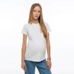 Тениска за бременни и кърмачки в бяло , скрити ципове