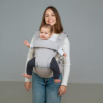 Хипсийт Love and Carry 6-в-1 ергономична раница за носене на бебе със седалка Grey-Beige - Image 5