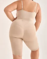 Силно оформящо боди под бюста с крачоли , телесен цвят - Image 2