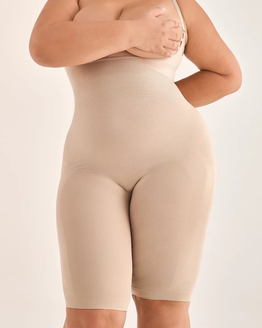 product-16138 Силно оформящо боди под бюста с крачоли , телесен цвят - Image 1