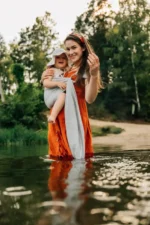 Воден Слинг  - слинг с халки  Little Frog  Mesh Grey стандартен размер 1,8М - Image 7