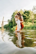 Воден Слинг  - слинг с халки  Little Frog  Mesh Grey стандартен размер 1,8М - Image 8