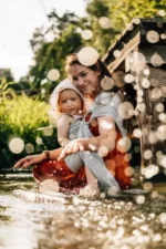 Воден Слинг  - слинг с халки  Little Frog  Mesh Grey стандартен размер 1,8М - Image 4