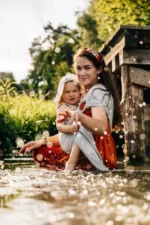 Воден Слинг  - слинг с халки  Little Frog  Mesh Grey стандартен размер 1,8М - Image 3