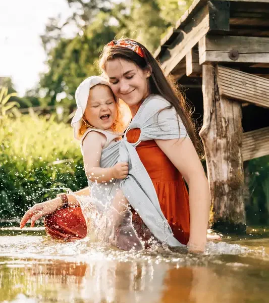 Воден Слинг  - слинг с халки  Little Frog  Mesh Grey стандартен размер 1,8М