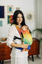 LennyLamb Lenny Light  компактна регулируема слингова раница от тъкан слингов плат Rainbow Lotus - Image 3