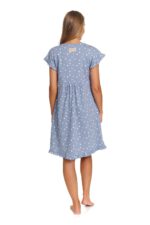 Нощница за бременни и кърмачки 100%памук , копчета , бебешко синя , звезди - Image 6